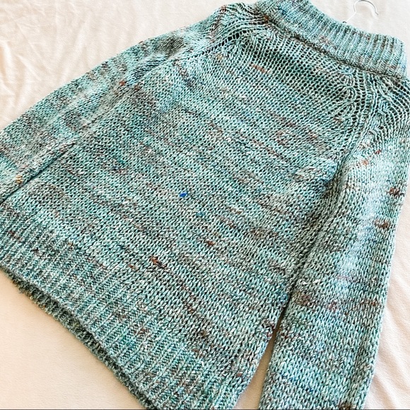 Moth by Anthropologie Funnel Pullover Knit Sweater in Blue and Green - Picture 8 of 8